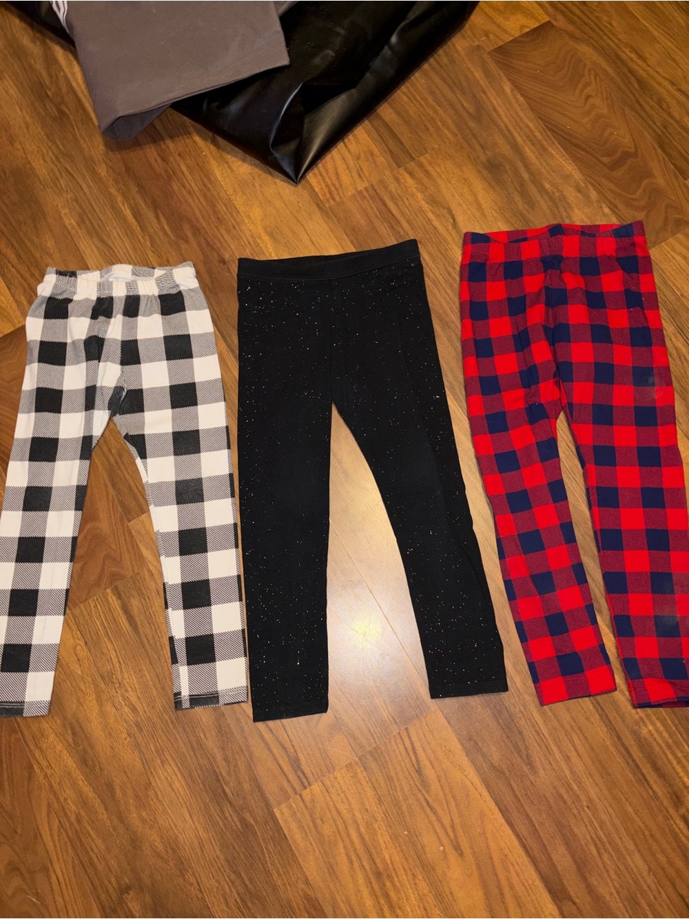 Cat & Jack Girls Leggings Lot of 3 – Plaid & Sparkle –